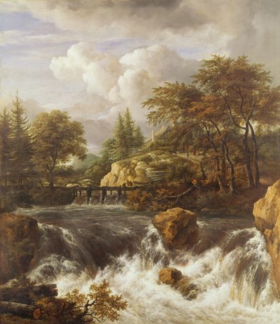 岩の多い風景の中の滝、1660〜70年頃 作： Jacob van Ruisdael